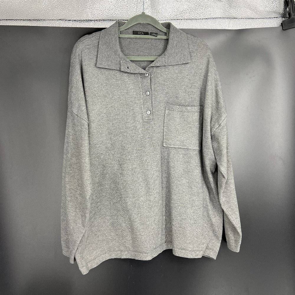 RDI | Gray Oversized Polo Sweater
